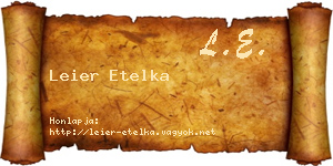 Leier Etelka névjegykártya